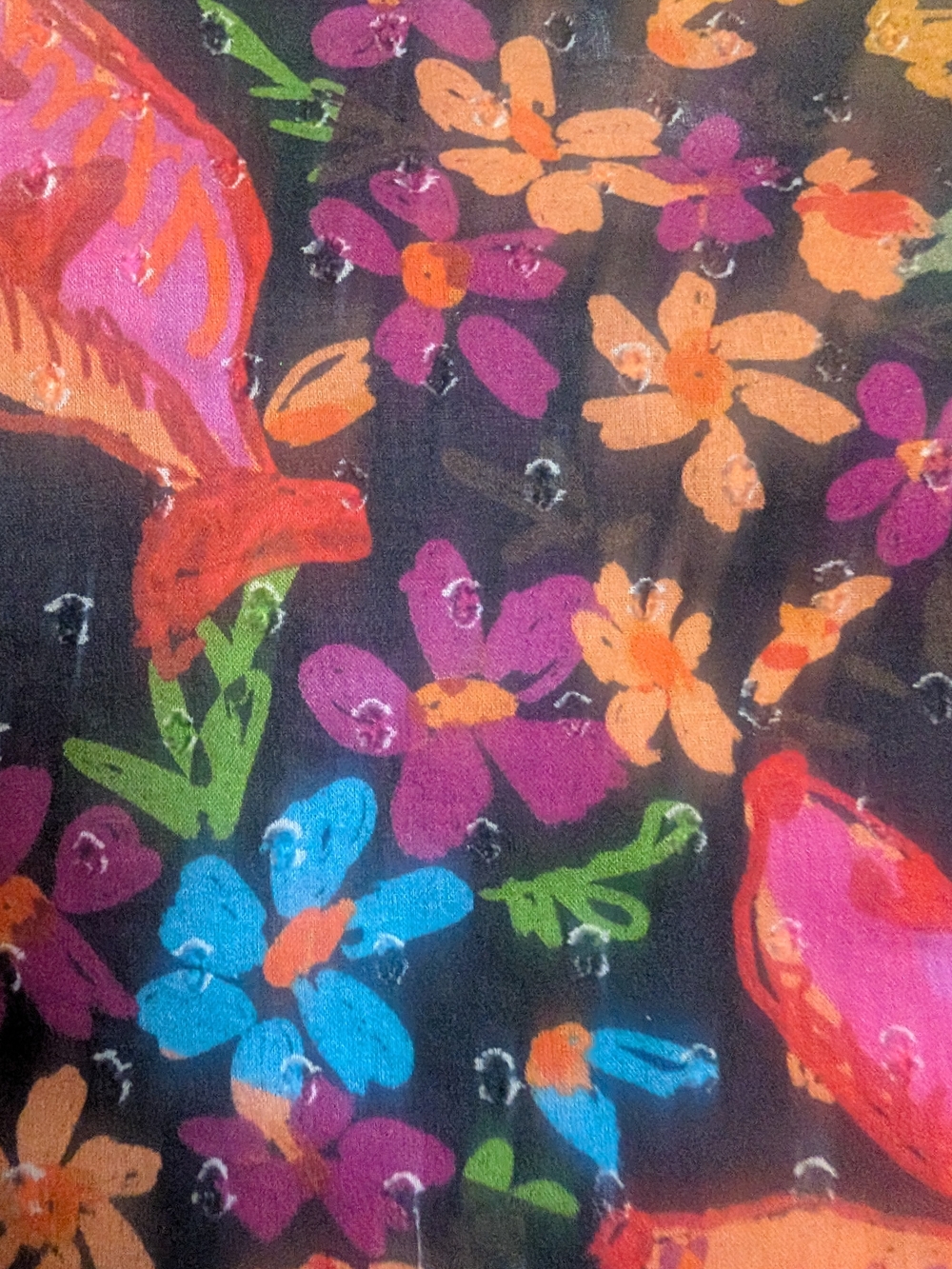 FARM Rio Black Multi-Color Floral Ruffle Blouse - Picture 4 of 4